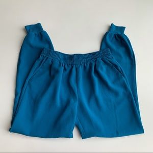 Joie Mariner Crepe Trouser Joggers Size Small Turquoise Teal Business Casual